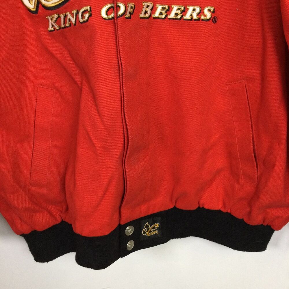 Chase Authentics Mens Budweiser Nascar Racing Jacket Embroidered Red Size XL - Picture 8 of 16